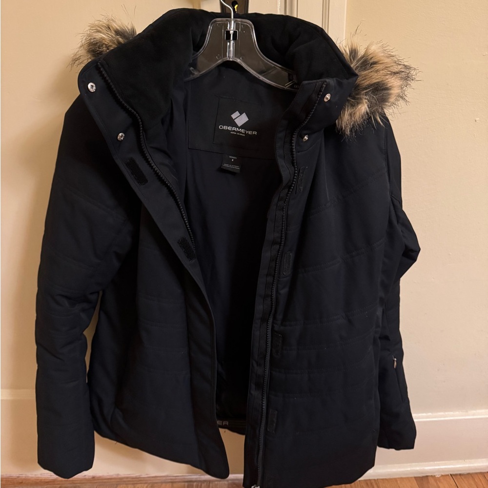 Obermeyer Black Jacket with Faux Fur Hood